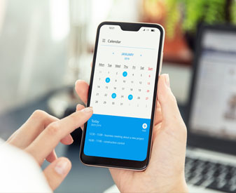 calendar on a cell phone